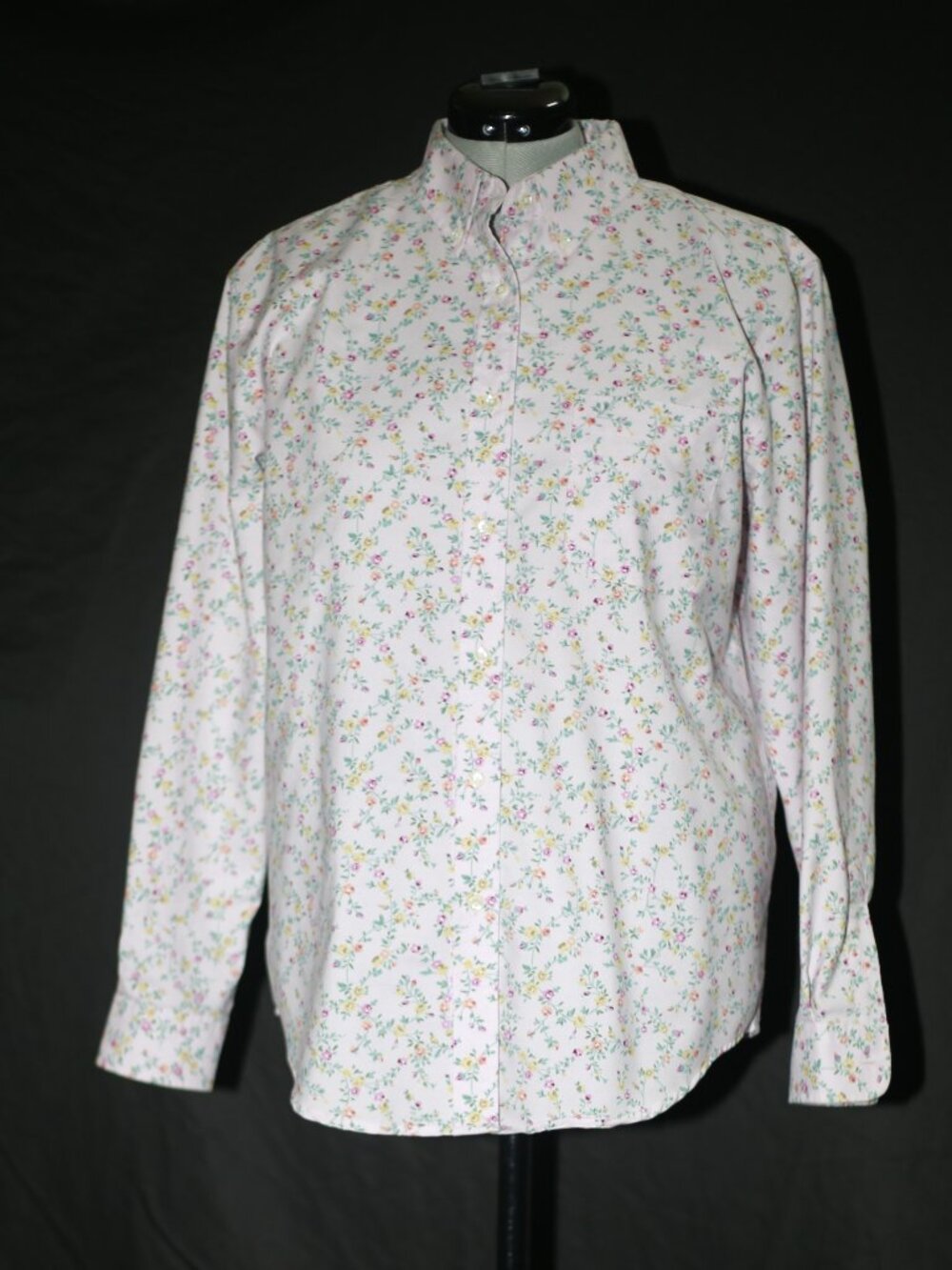 Vintage Cabin Creek Wrinkle‑Free Floral Button Down | Size 14 | Powder Pink